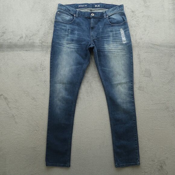 International Concepts Jeans Mens Size 38x34 Blue Skinny Stretch Denim NWOT - Picture 1 of 16